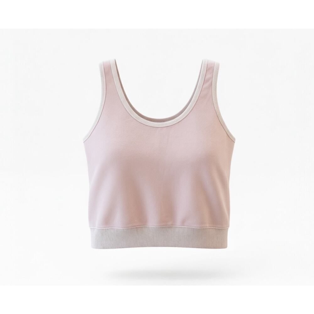 Summer Vacay Crop Top French Cotton Tank Top Universal Thread Pink XL Scoop Neck - Picture 4 of 5